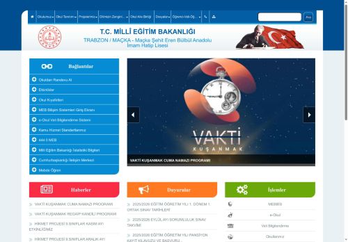 TRABZON / MAÇKA - Maçka Şehit Eren Bülbül Anadolu İmam Hatip Lisesi