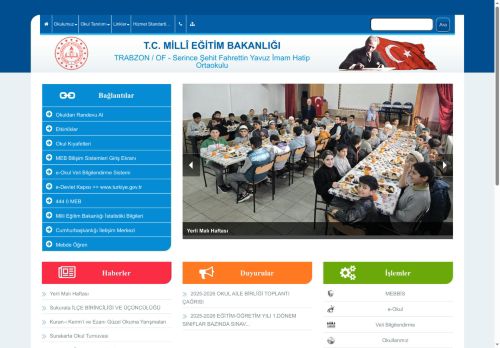 TRABZON / OF - Serince Şehit Fahrettin Yavuz İmam Hatip Ortaokulu