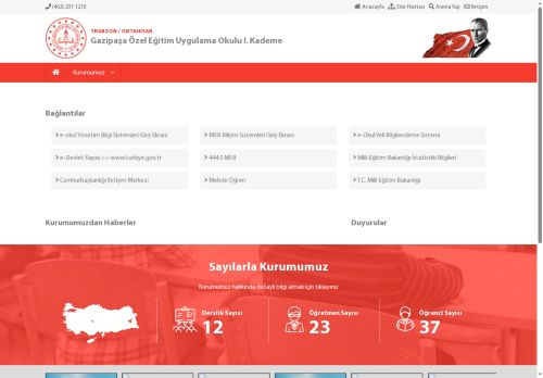 TRABZON / ORTAHİSAR - Gazipaşa Özel Eğitim Uygulama Okulu I. Kademe