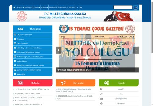 TRABZON / ORTAHİSAR - Hasan Ali Yücel İlkokulu