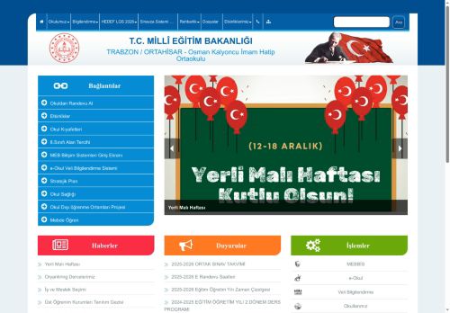 TRABZON / ORTAHİSAR - Osman Kalyoncu İmam Hatip Ortaokulu