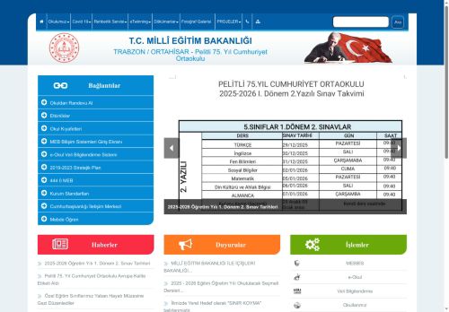 TRABZON / ORTAHİSAR - Pelitli 75. Yıl Cumhuriyet Ortaokulu