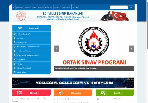 TRABZON / ORTAHİSAR - Şehit Ünal Bıçakçı Ticaret Mesleki ve Teknik Anadolu Lisesi