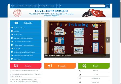 TRABZON / ORTAHİSAR - Zafer Özel Eğitim Uygulama Okulu III. Kademe