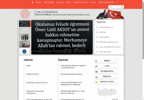 TRABZON / SÜRMENE - Sürmene Hasan Tahsin Kırali Anadolu Lisesi