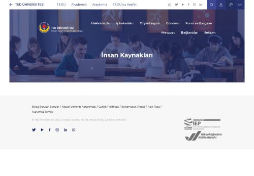 İnsan Kaynakları | TED Üniversitesi