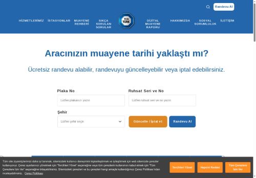 TÜVTÜRK Araç Muayene İstasyonları, Araç Muayene Randevusu