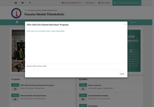 Pazarlar Meslek Yüksekokulu