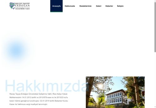 Anasayfa - Recep Tayyip Erdoğan Üniversitesi Geliştirme Vakfı