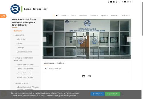 Marmara Eczacılık, İlaç ve Yenilikçi Ürün Geliştirme Birimi (MEYÜB) - Eczacılık Fakültesi - Marmara Üniversitesi