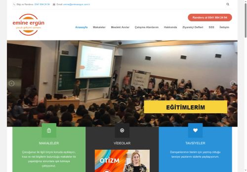 Gecikmiş Konuşma, Konuşma Bozukluğu, Gelişim Takibi, Ögrenme Güçlüğü, Otizm, Dikkat Eksikliği, Hiperaktivite, Okul Sorunu, Kardeş Kıskançlığı, Gebelik Rehberliği, Oyun Terapisi, Davranış Problemleri, Gelişim Testi, AGTE, Denver 2, Denver II, Metropolitan, Benton, Resim Yorumlama - Emine Ergün - Emine Ergün - Çocuk Gelişimi ve Eğitimi Uzmanı / Aile Danışmanı