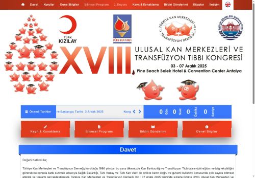 XVIII. ULUSAL KAN MERKEZLERİ VE TRANSFÜZYON TIBBI KONGRESİ