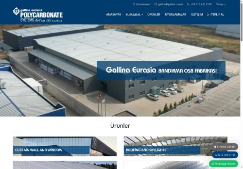 Polikarbon Levha|Polikarbonat Işıklık|Çatı & Cephe Panel - Gallina Eurasia