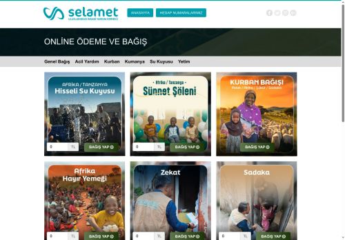 SELAMET DERNEĞİ ONLINE BAĞIŞ
