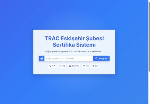 TRAC Eskişehir Şubesi Sertifika Sistemi
