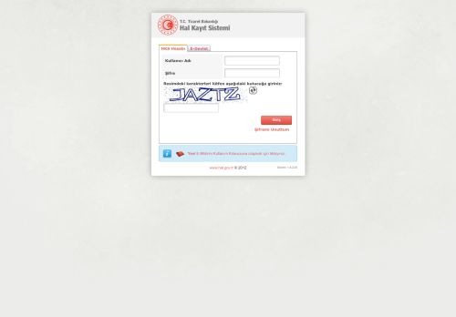 T.C. Ticaret Bakanlığı Hal Kayıt Sistemi