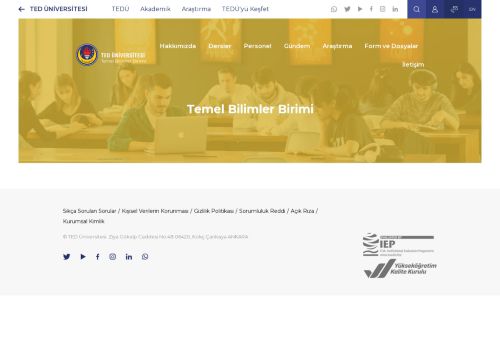 Temel Bilimler Birimi | TED Üniversitesi