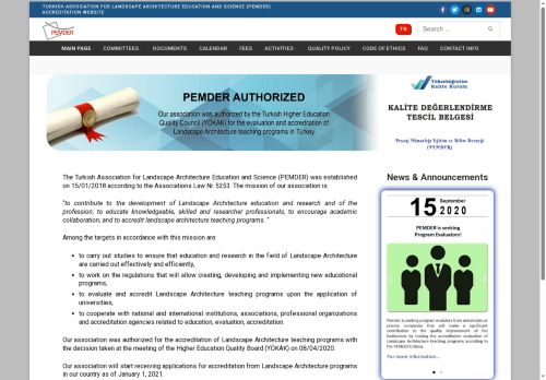 PEMDER – Accreditation Website