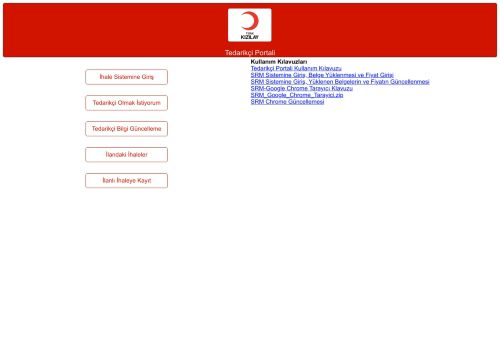 Türk Kızılayı Tedarikçi Portali