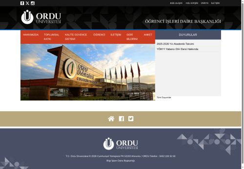 2025-2026 Akademik Takvimler - T.C. ORDU ÜNİVERSİTESİ ÖĞRENCİ İŞLERİ DAİRE BAŞKANLIĞI