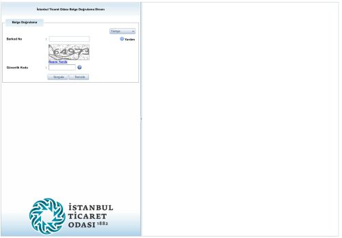 İstanbul Ticaret Odası Belge Doğrulama Ekranı