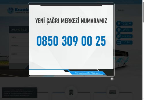Esadaş Turizm & Otelcilik Online Otobüs Bileti Satış Rezervasyon