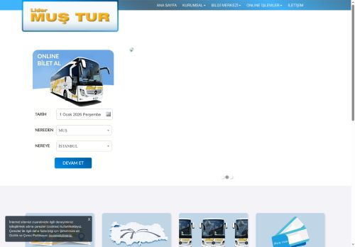 Online bilet satış ve rezervasyon - LİDER MUŞ TURİZM
