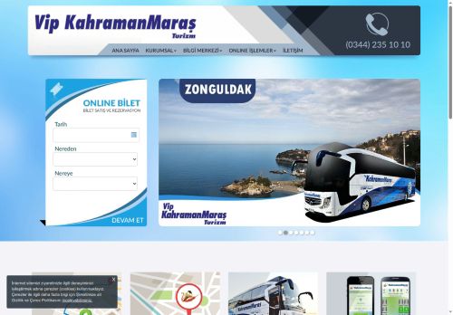 Online Otobüs Bileti - Vip Kahramanmaraş Turizm