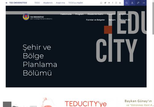 Şehir ve Bölge Planlama Bölümü | TED Üniversitesi