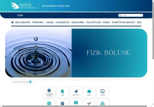 Düzce Üniversitesi | Fizik | Anasayfa