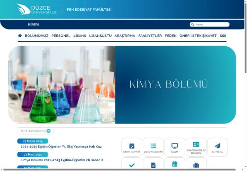 Düzce Üniversitesi | Kimya | Anasayfa
