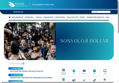 Düzce Üniversitesi | Sosyoloji | Anasayfa