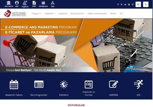 Ostim Teknik Üniversitesi : Meslek Yüksekokulu E-Ticaret ve Pazarlama