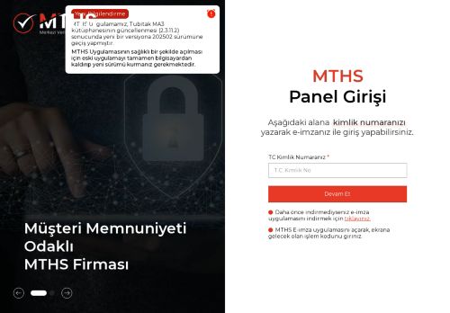 MTHS | Bakanlık Onaylı MTHS sistemi Giriş Sayfası