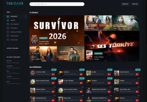 Dizi izle, Yerli ve Full HD Diziler, Dizi Seyret | TvDiziler.tv