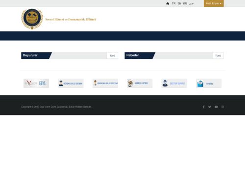 Sosyal Hizmet Ve Danışmanlık Bölümü