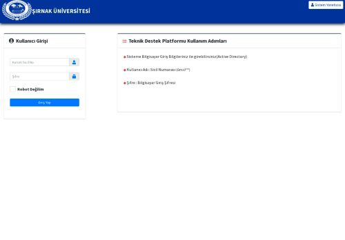 Şırnak Üniversitesi Destek Platformu