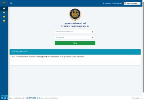 Strateji Daire Başkanlığı Yönetim Otomasyonu - Şırnak Üniversitesi