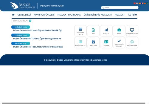 Düzce Üniversitesi | Mevzuat Komisyonu | Yönetim Kurulumuz Tarafından Yürürlüğe Konulan Usul ve Esaslar
