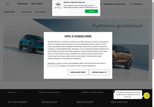 Opel Fiyat Listesi