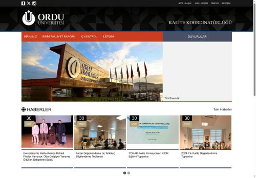 T.C. ORDU ÜNİVERSİTESİ KALİTE KOORDİNATÖRLÜĞÜ