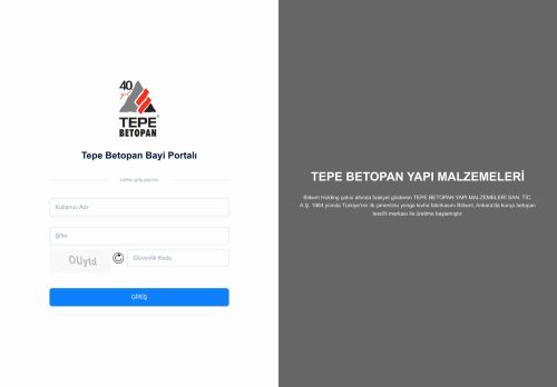 Tepe Betopan Bayi Portalı