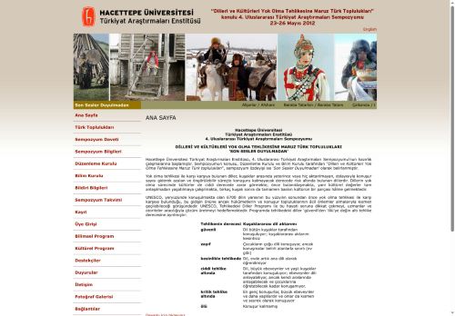 "Dilleri ve Kültürleri Yok Olma Tehlikesine Maruz Türk Toplulukları" konulu 4. Uluslararası Türkiyat Araştırmaları Sempozyumu 23-26 Mayıs 2012