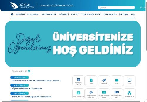 Düzce Üniversitesi | Lisansüstü Eğitim Enstitüsü | Tez Kontrol Günleri