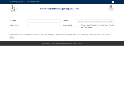 Bayraklı Belediyesi Sosyal Yardım Başvuru Formu
