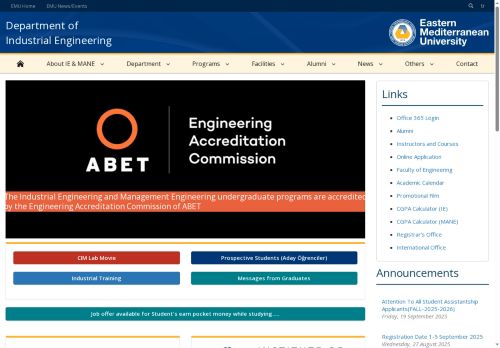 EMU - Industrial Engineering Web Page | Department of Industrial Engineering