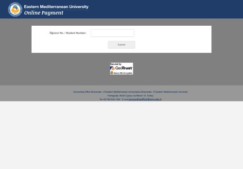 Online Payment - Eastern Mediterranean University