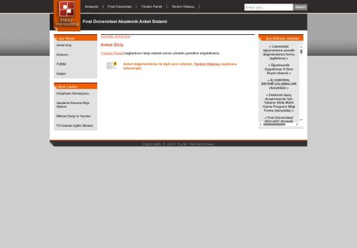 Fırat Üniversitesi Akademik Anket Sistemi