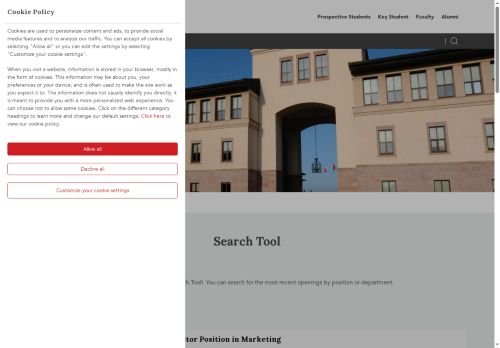 Post-doctoral fellowship at Koc University, Istanbul, Turkiye | KU Jobs