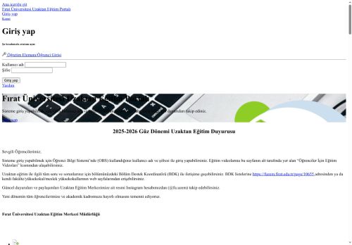 Fırat Üniversitesi Uzaktan Eğitim Portalı